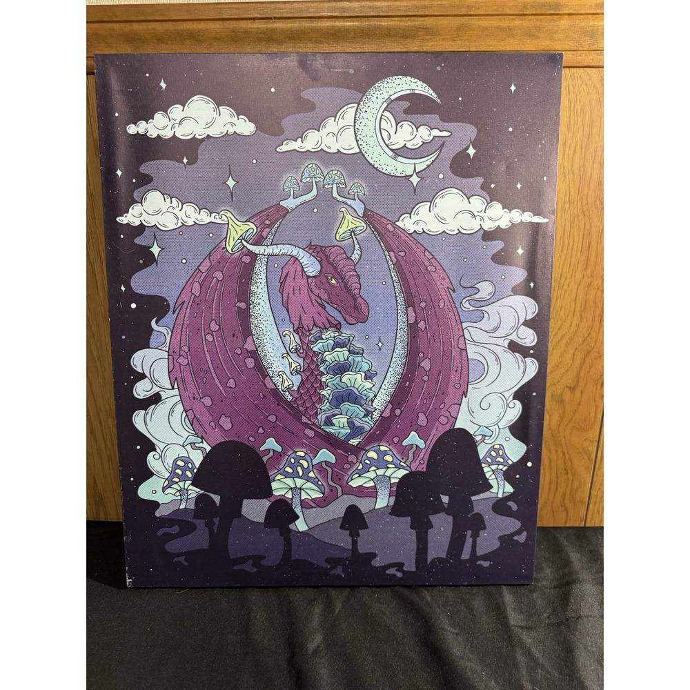 Purple Dragon Canvas with mushrooms โ 18" X 22"
